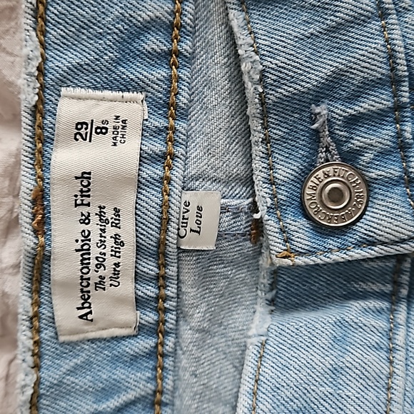 Abercrombie & Fitch Curve Love 90s Straight Ultra High Rise size 29 Short - Picture 6 of 11